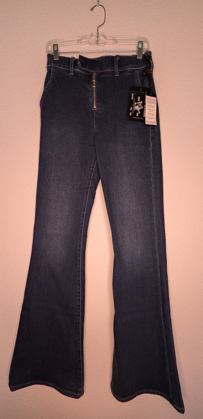 True Religion NWT Women Fey High Rise Modern Flare Jeans 29 Hippie Boho Designer